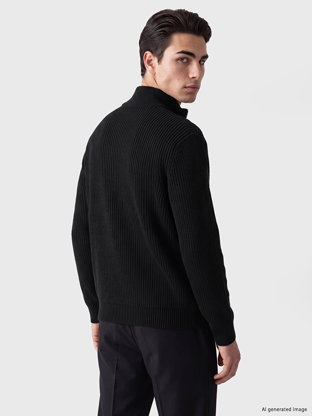 Mock Neck Men's Knitwear Sweater-2