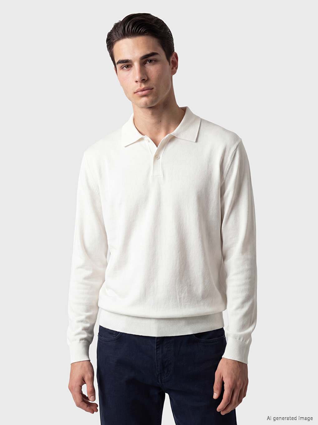 Polo Collar Men's Knitwear Sweater