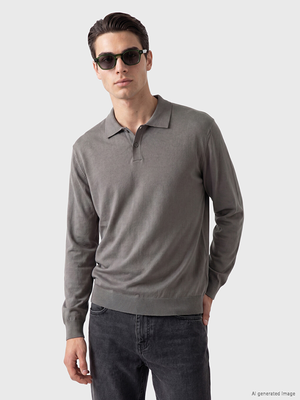 Polo Collar Regular Fit Men's Knitwear Sweater