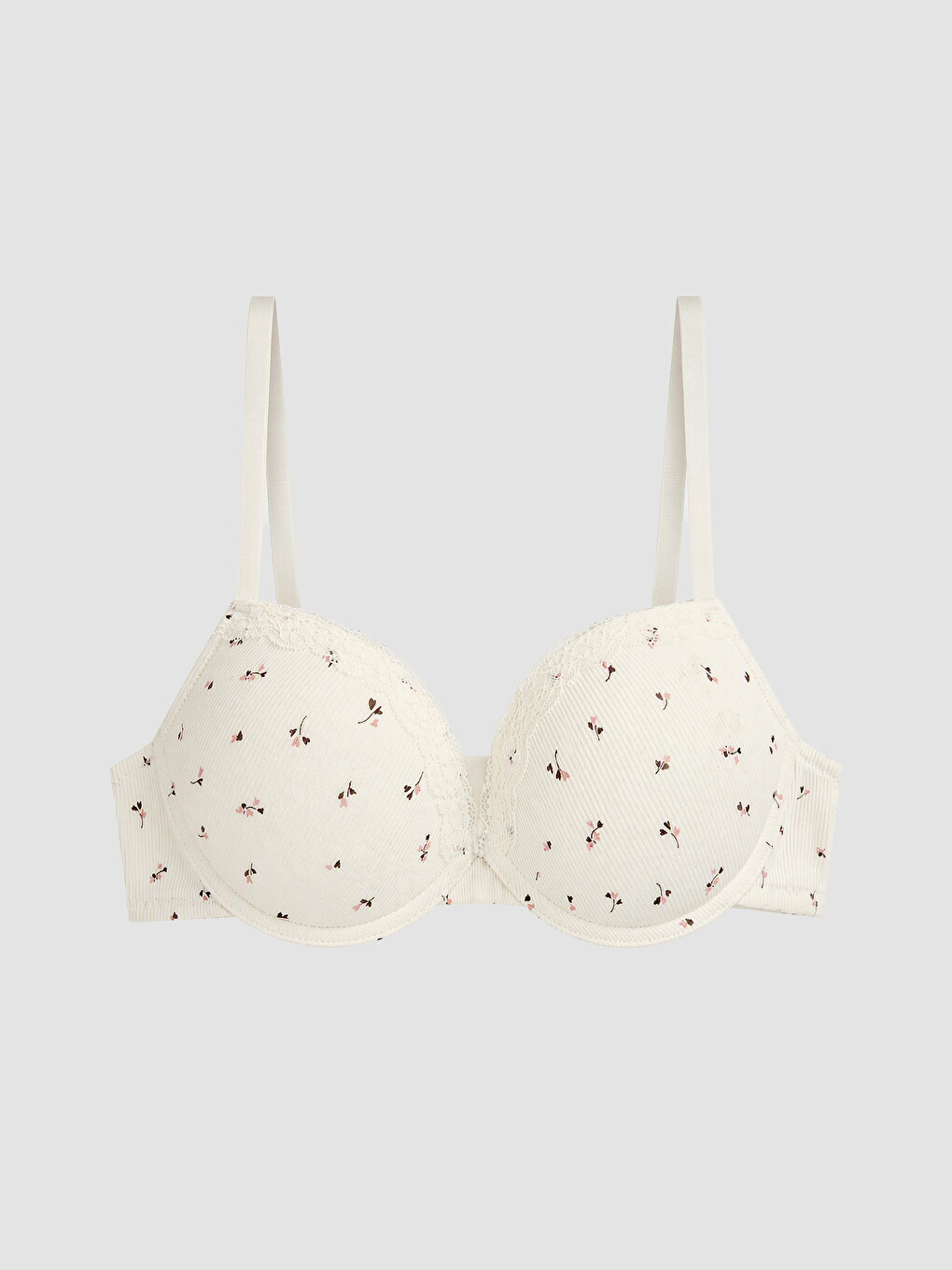 Sutien Cu Balene, Ușor Căptușit, Tip Tricou, Floral
