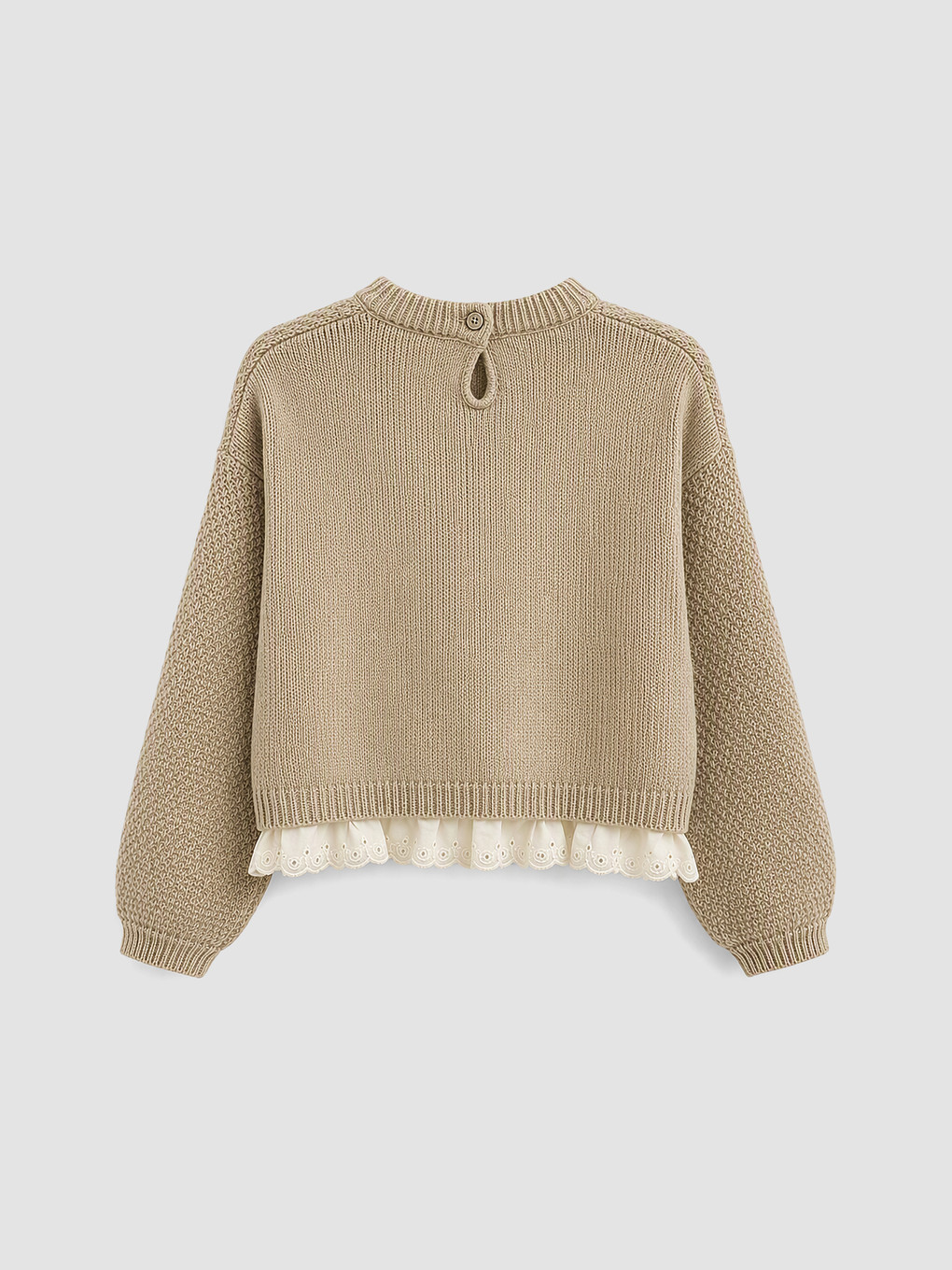 Crew Neck Girls' Knitwear Sweater-1