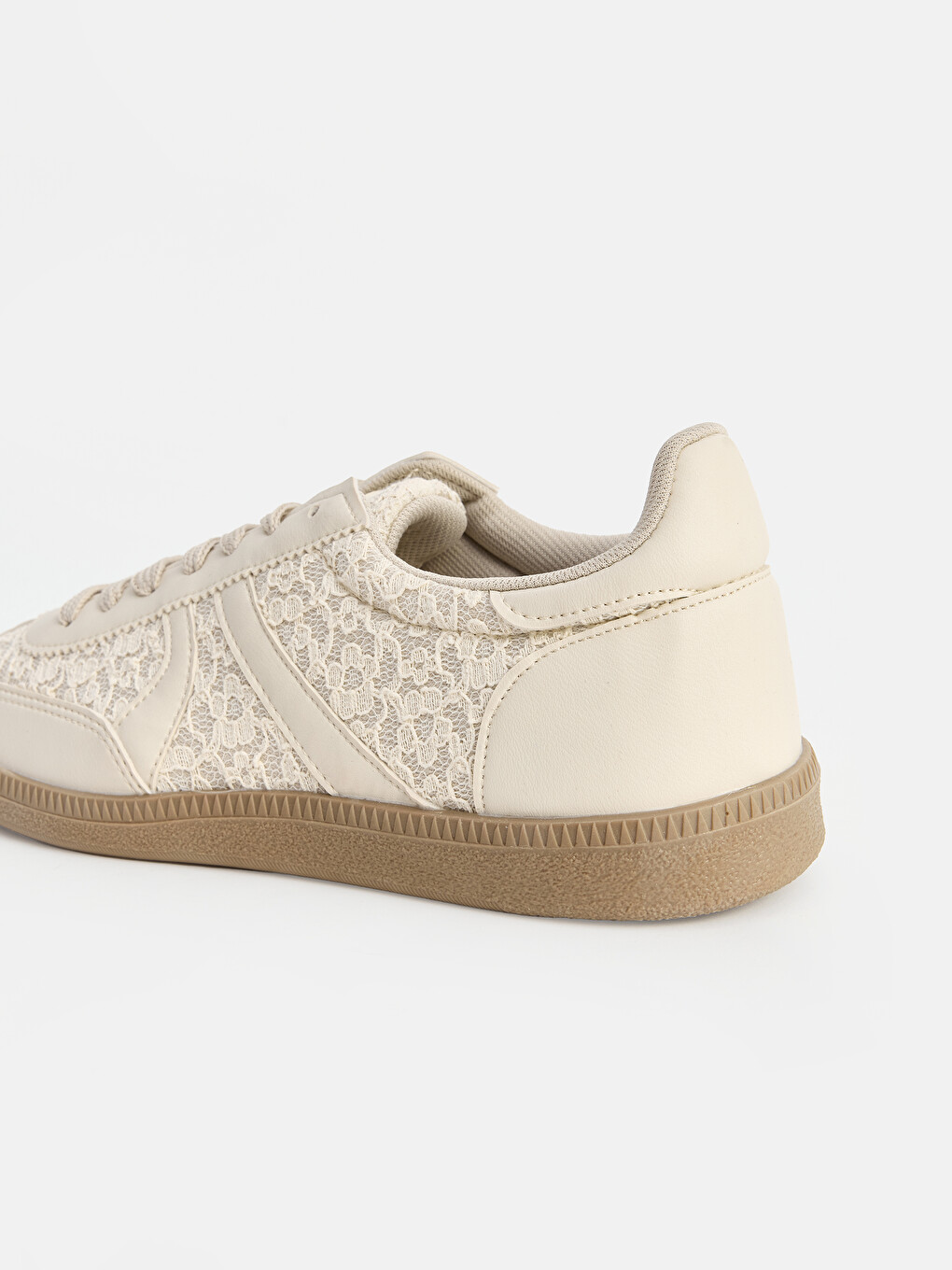 Bej Dantel Detaylı Kadın Sneaker-2