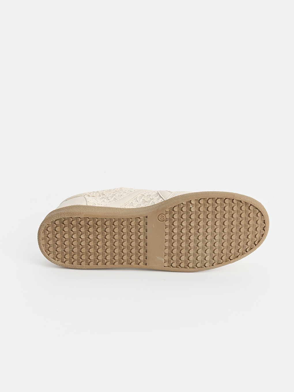 Bej Dantel Detaylı Kadın Sneaker-3