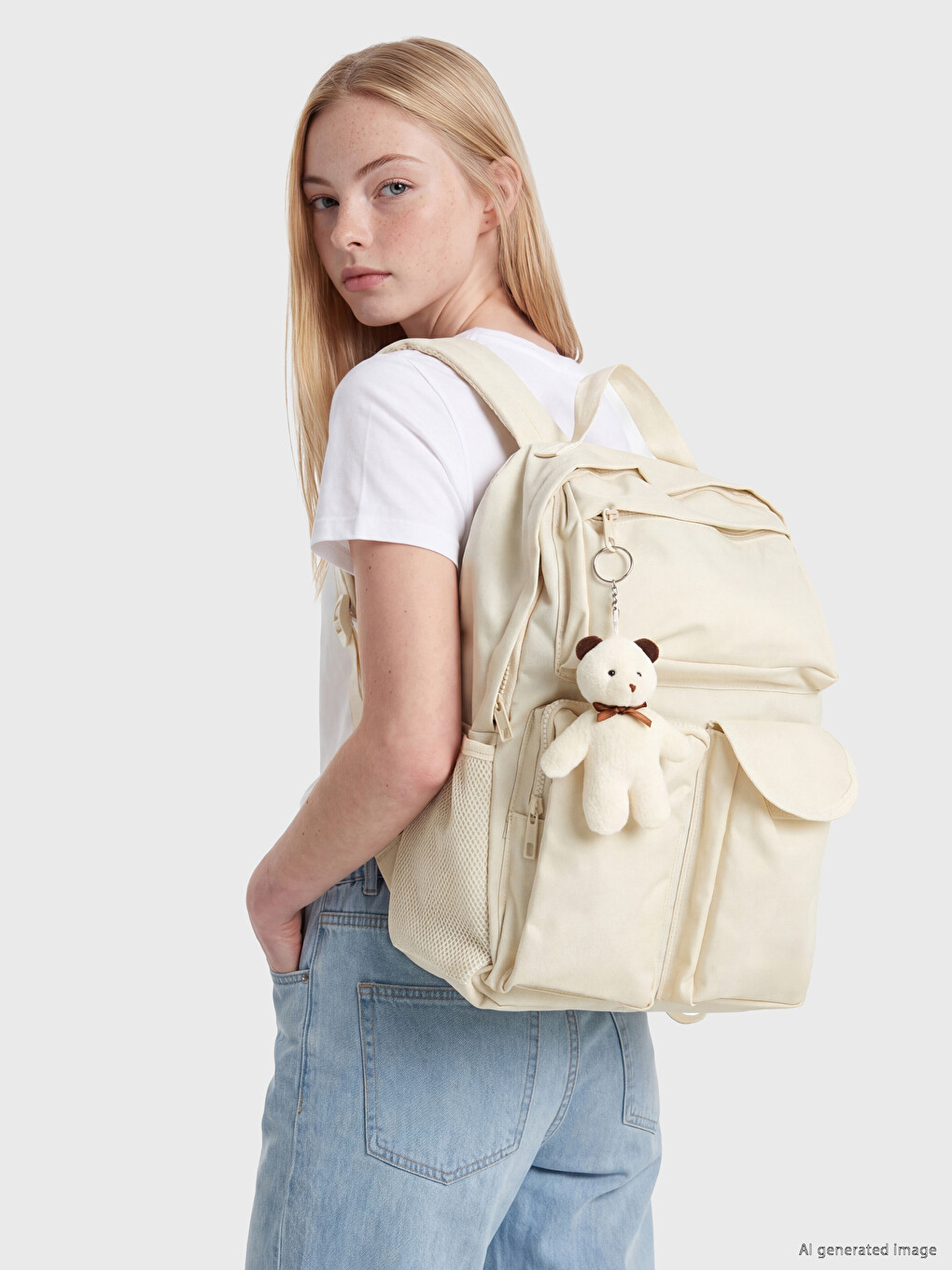 Adjustable Strapped Many Pocketed Women's Backpack-1