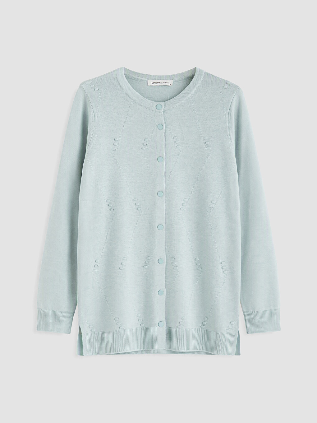 Crew Neck Embroidered Women's Knitwear Cardigan