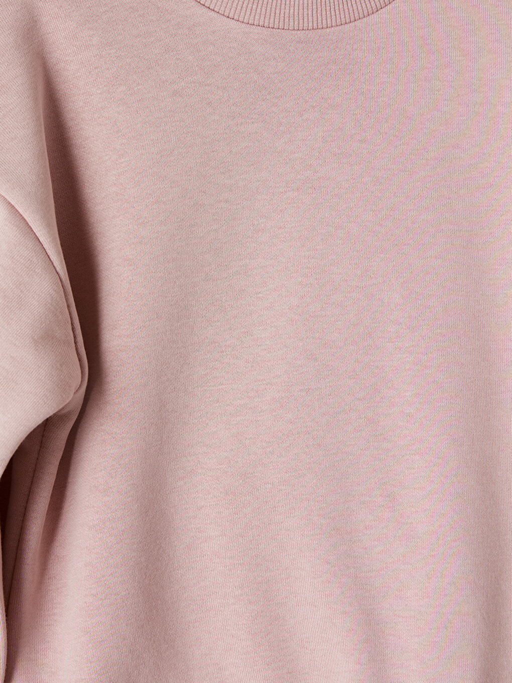 Pembe Bisiklet Yaka Kız Çocuk Kalın Sweatshirt-1