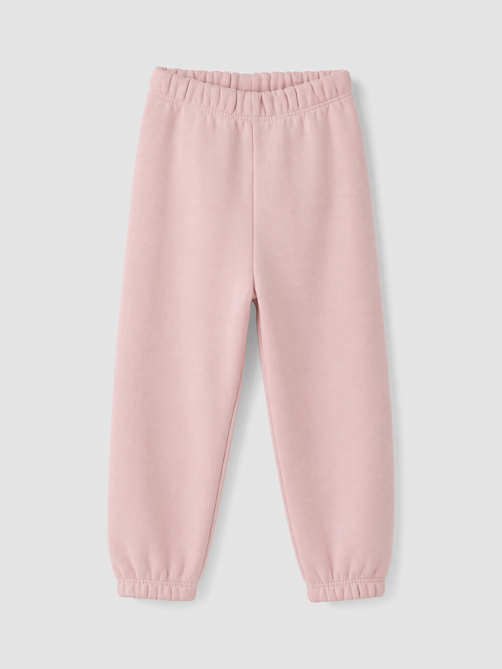 Pembe Beli Lastikli Kız Çocuk Kalın Jogger Eşofman Altı