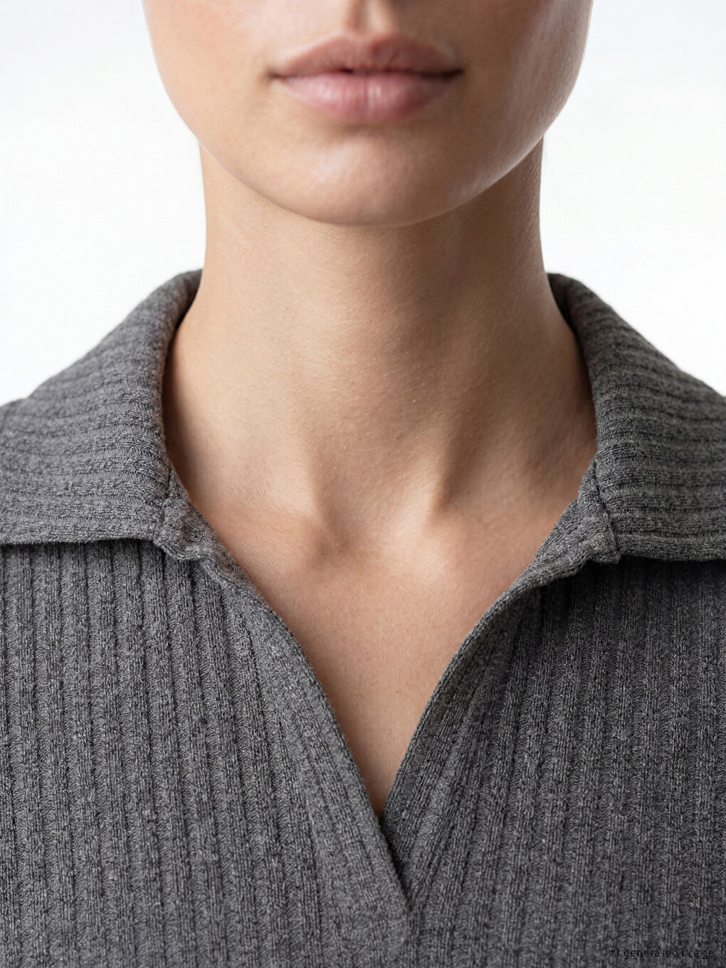 Polo Collar Women's Ribbed Body-2