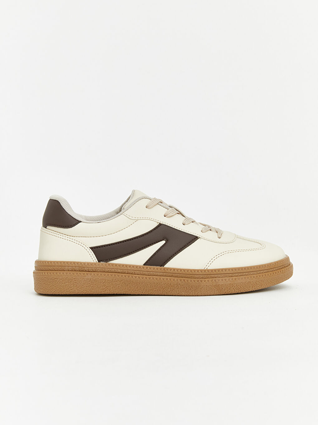 Bej Deri Görünümlü Erkek Spor Ayakkabı-1