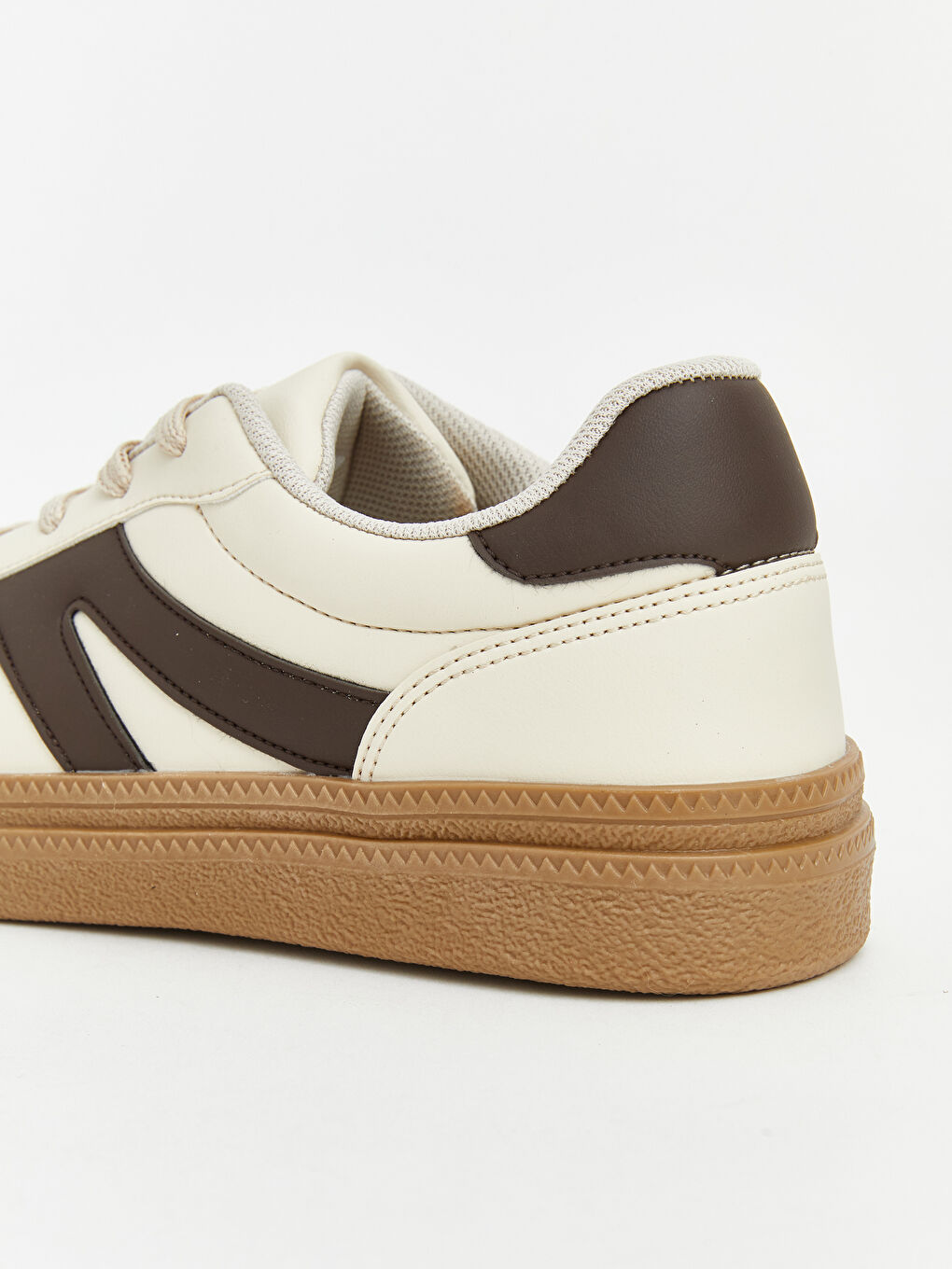 Bej Deri Görünümlü Erkek Spor Ayakkabı-4