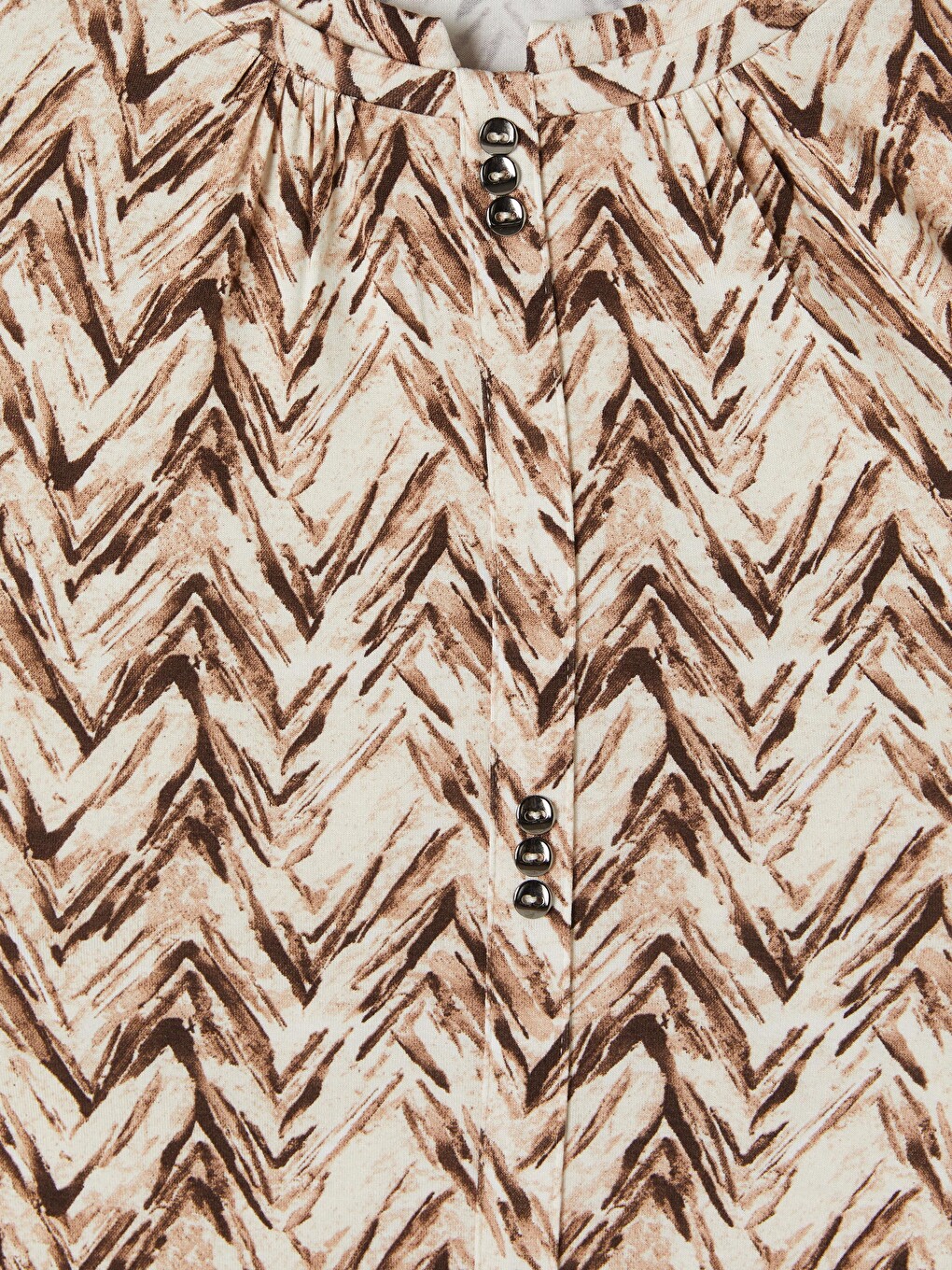 Crew Neck Patterned Blouse-5