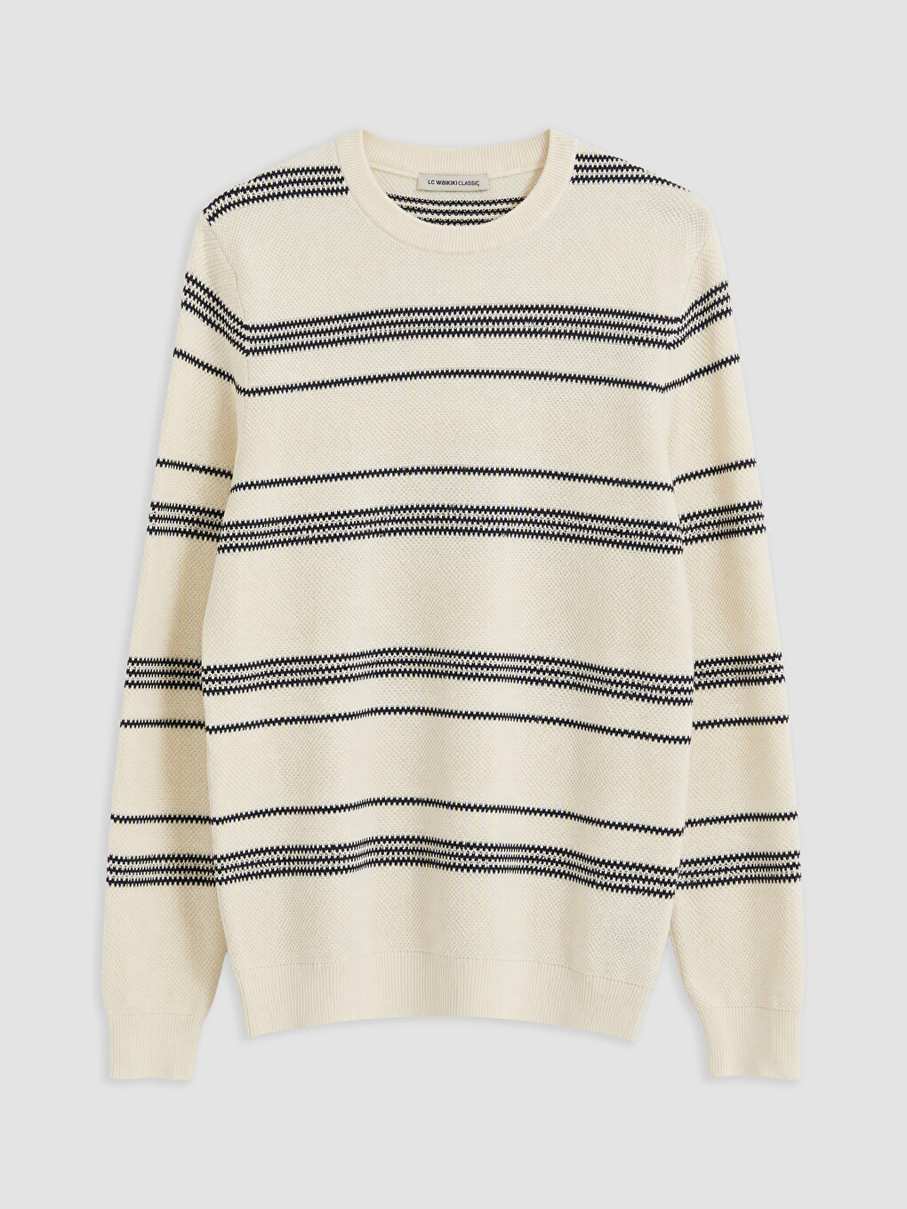 Crew Neck Striped Men's Knitwear Sweater-3