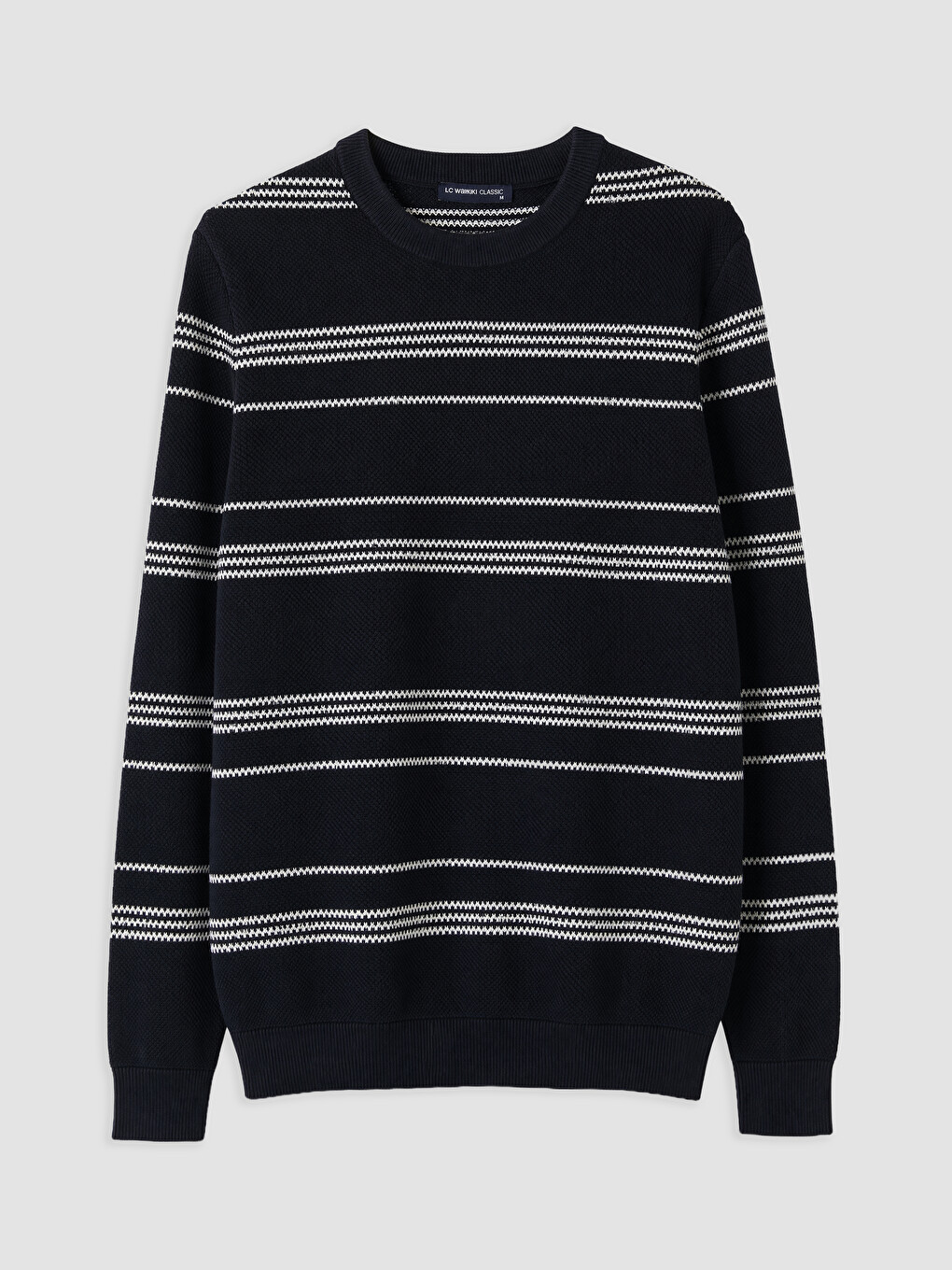 Crew Neck Striped Men's Knitwear Sweater-3