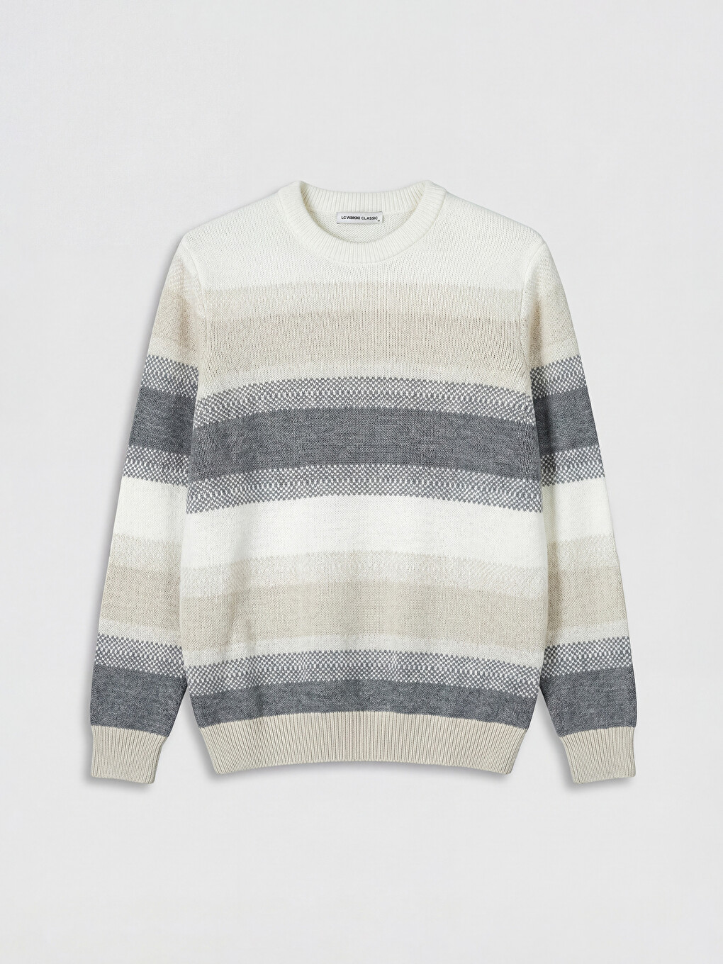 Crew Neck Striped Men's Knitwear Sweater-4