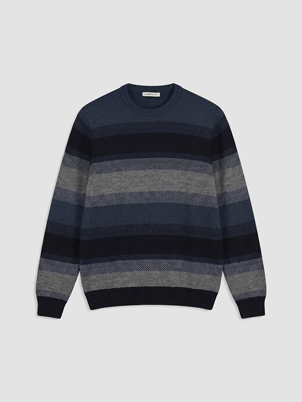 Gestreifter Herren-strickpullover Mit Rundhalsausschnitt-3