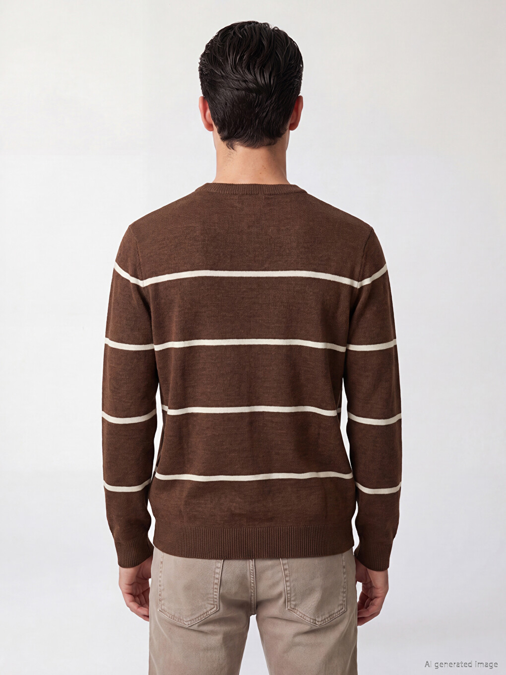 Pull Col Rond Rayé Homme-2