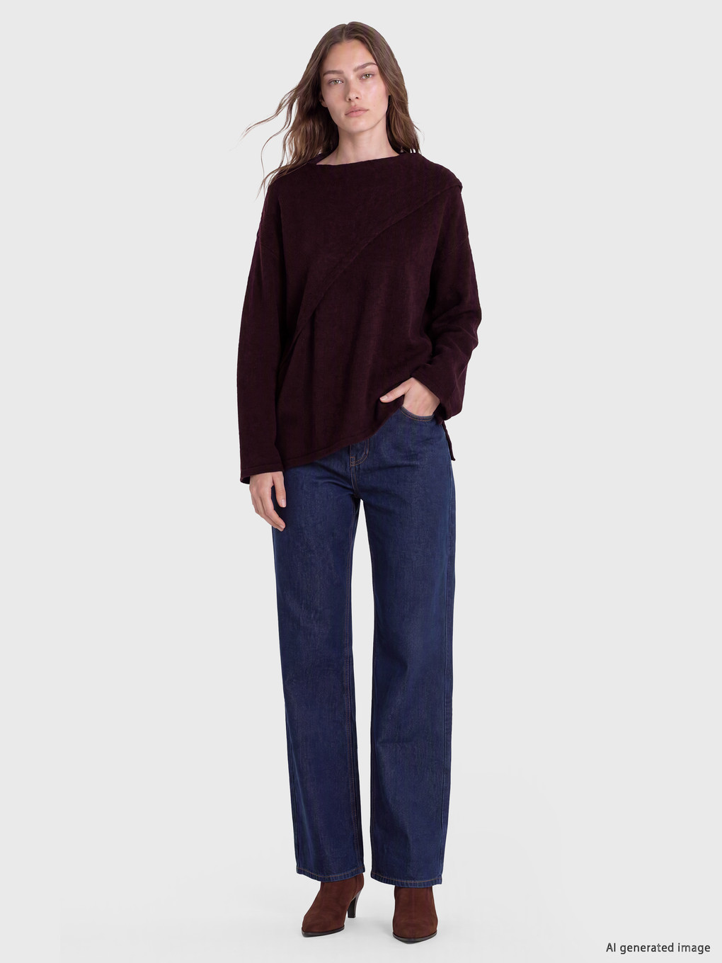 Crew Neck Women's Knitwear Sweater-1