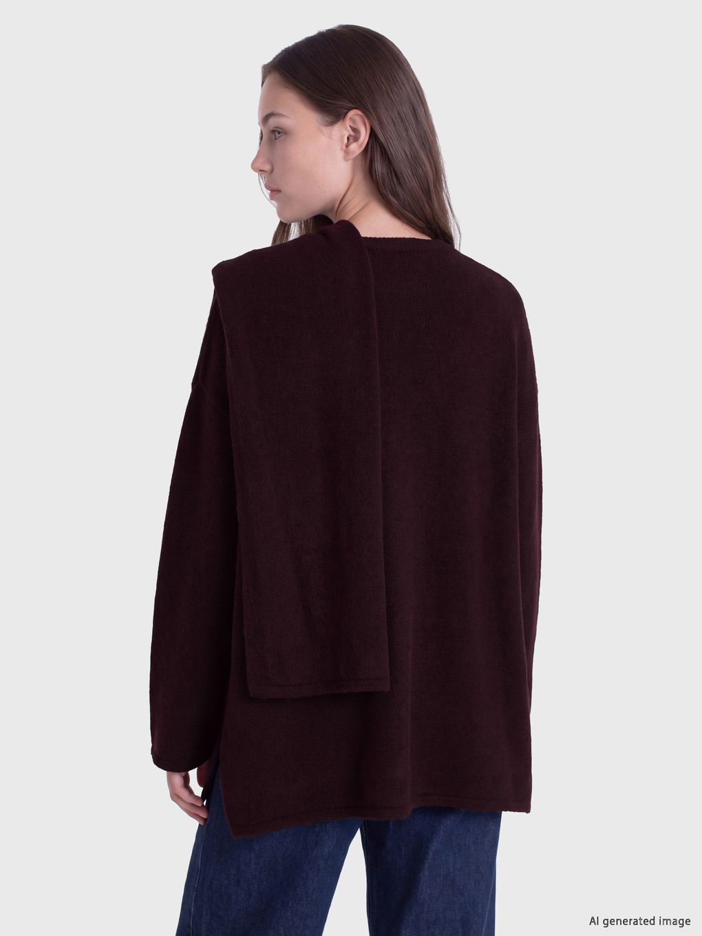 Crew Neck Women's Knitwear Sweater-3