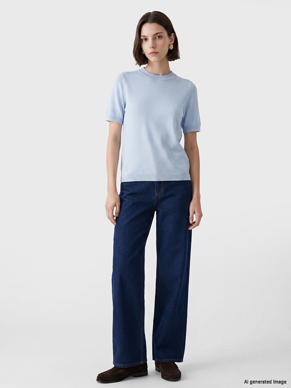 Crew Neck Women's Knitwear Sweater-1
