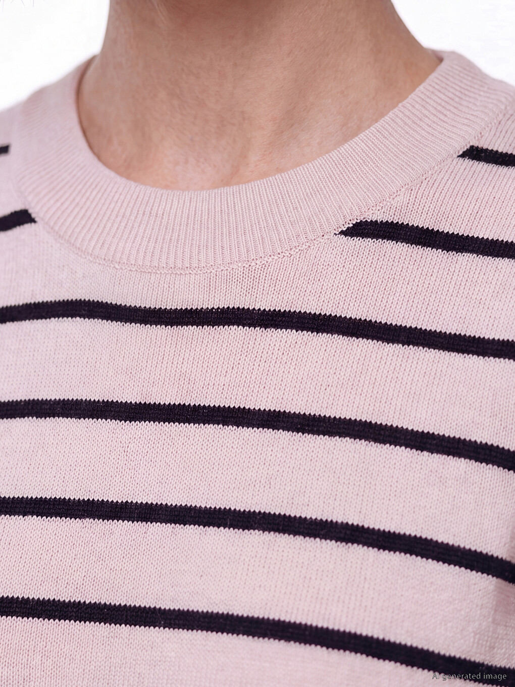 Crew Neck Striped Women's Knitwear Sweater-2