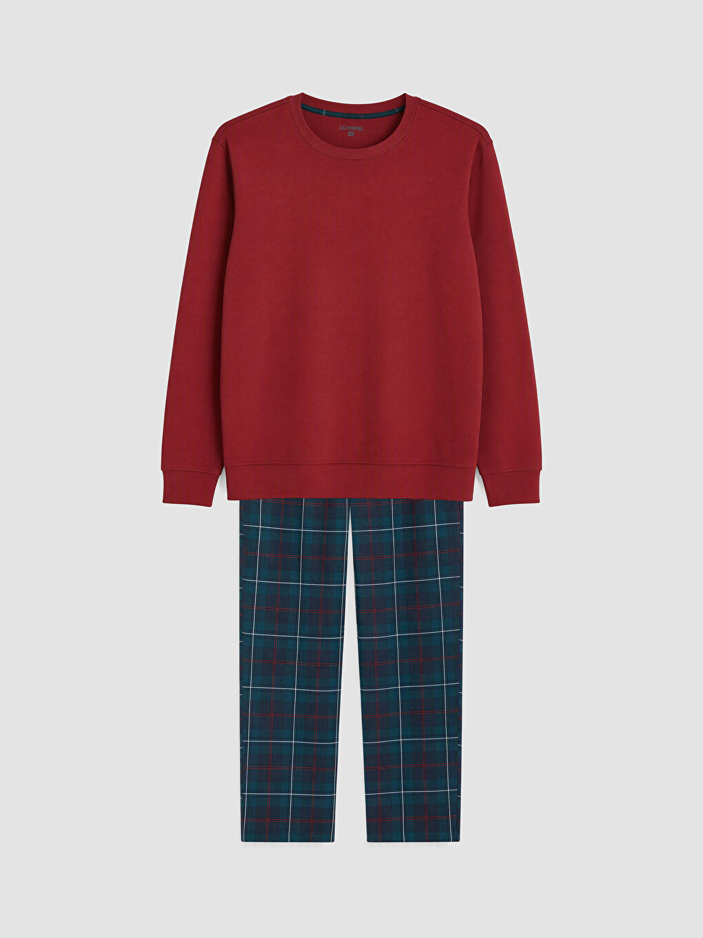Yeşil Regular Fit Ekose Erkek Pijama Takımı-4
