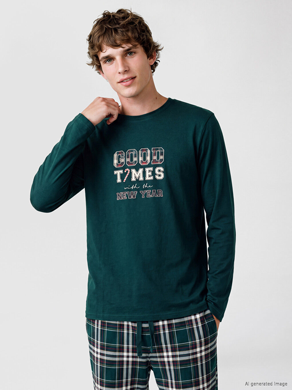 Man Green Pyjama Set-1