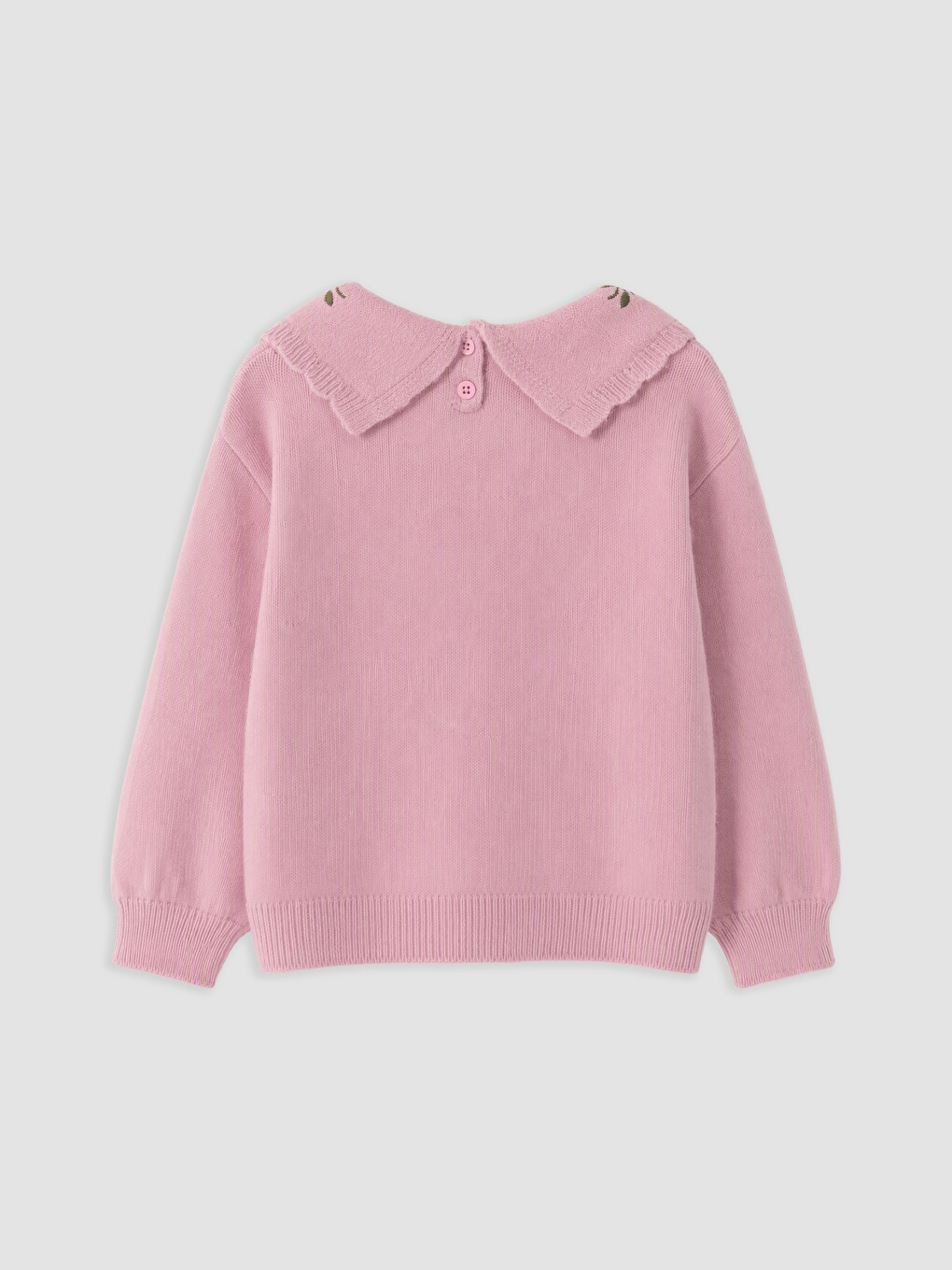 Peter Pan Collar Floral Girls' Knitwear Sweater-3