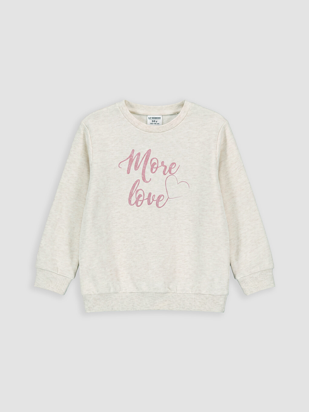Pembe Baskılı Kız Çocuk Sweatshirt 2'li-1