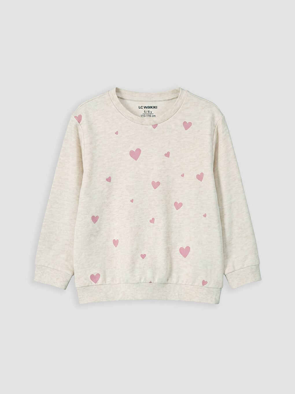 Pembe Baskılı Kız Çocuk Sweatshirt 2'li-3