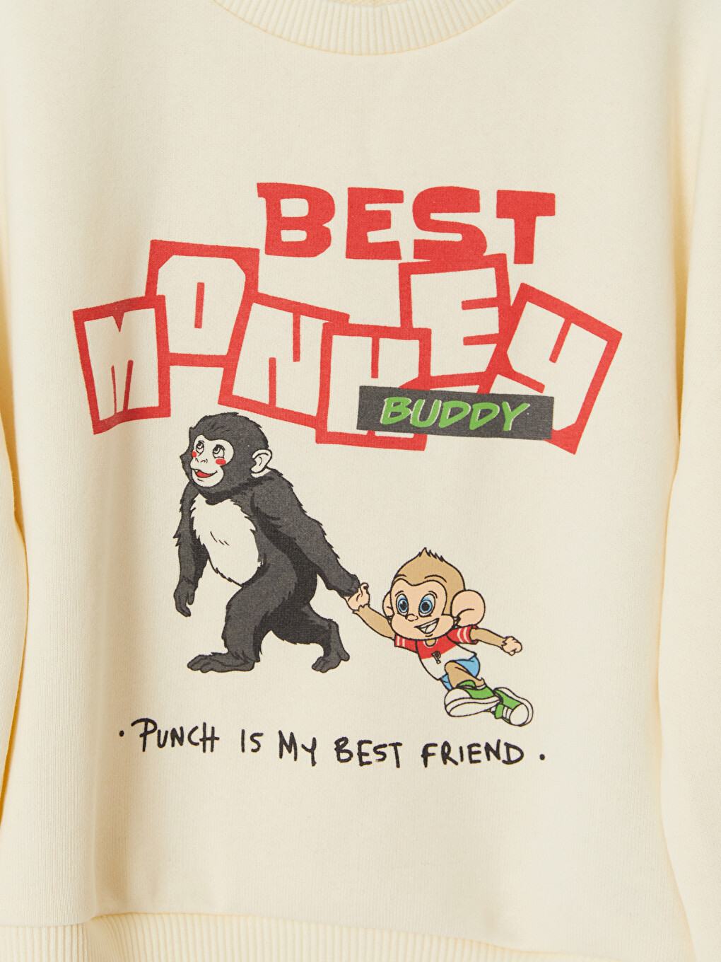 Ekru Baskılı Erkek Çocuk Sweatshirt-1
