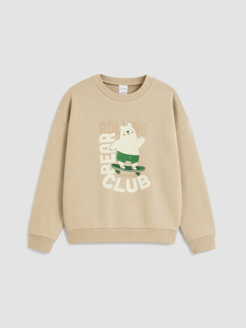 Bej Baskılı Erkek Çocuk Sweatshirt