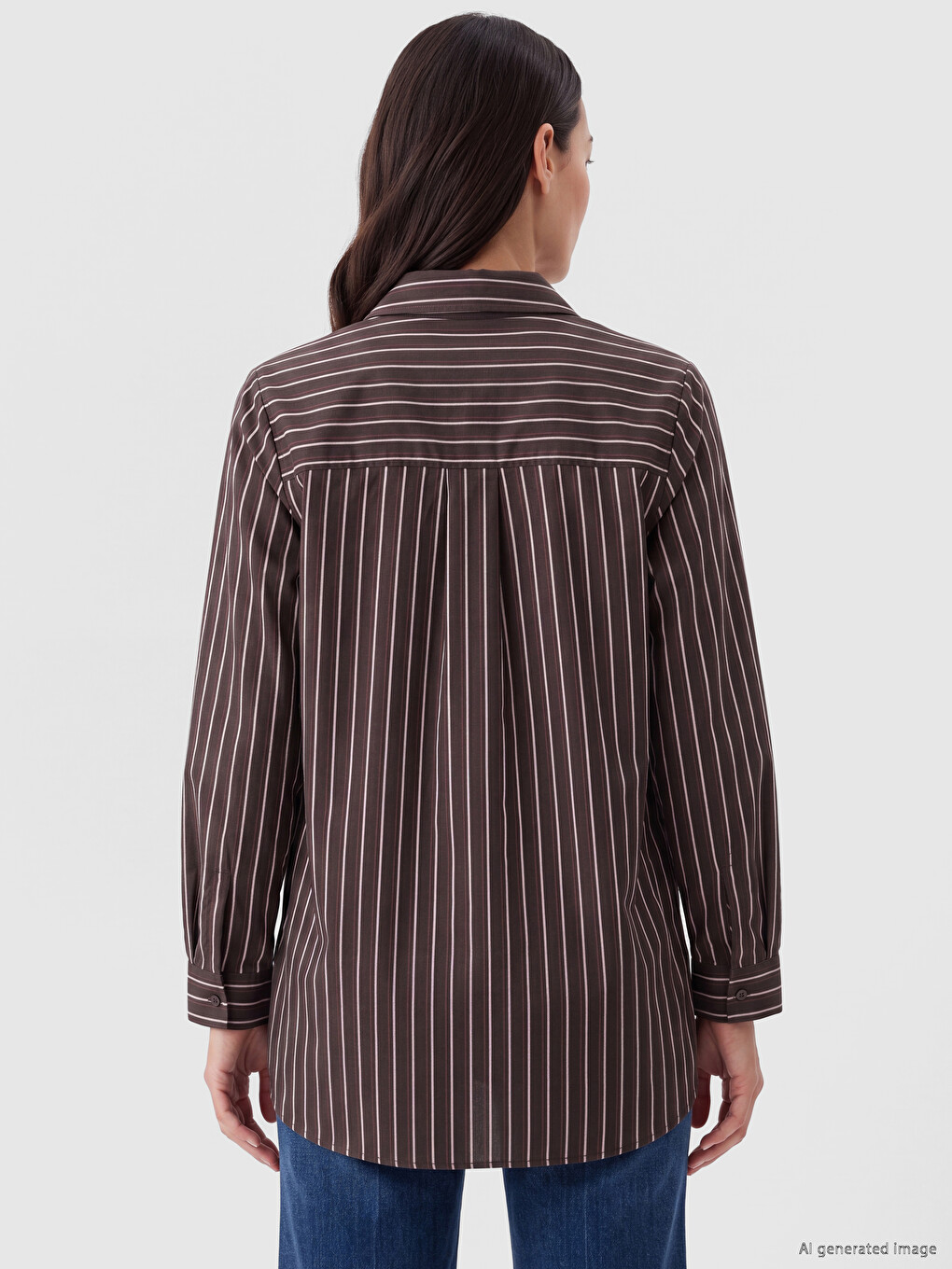 Striped Oversize Women's Shirt Tunic-3