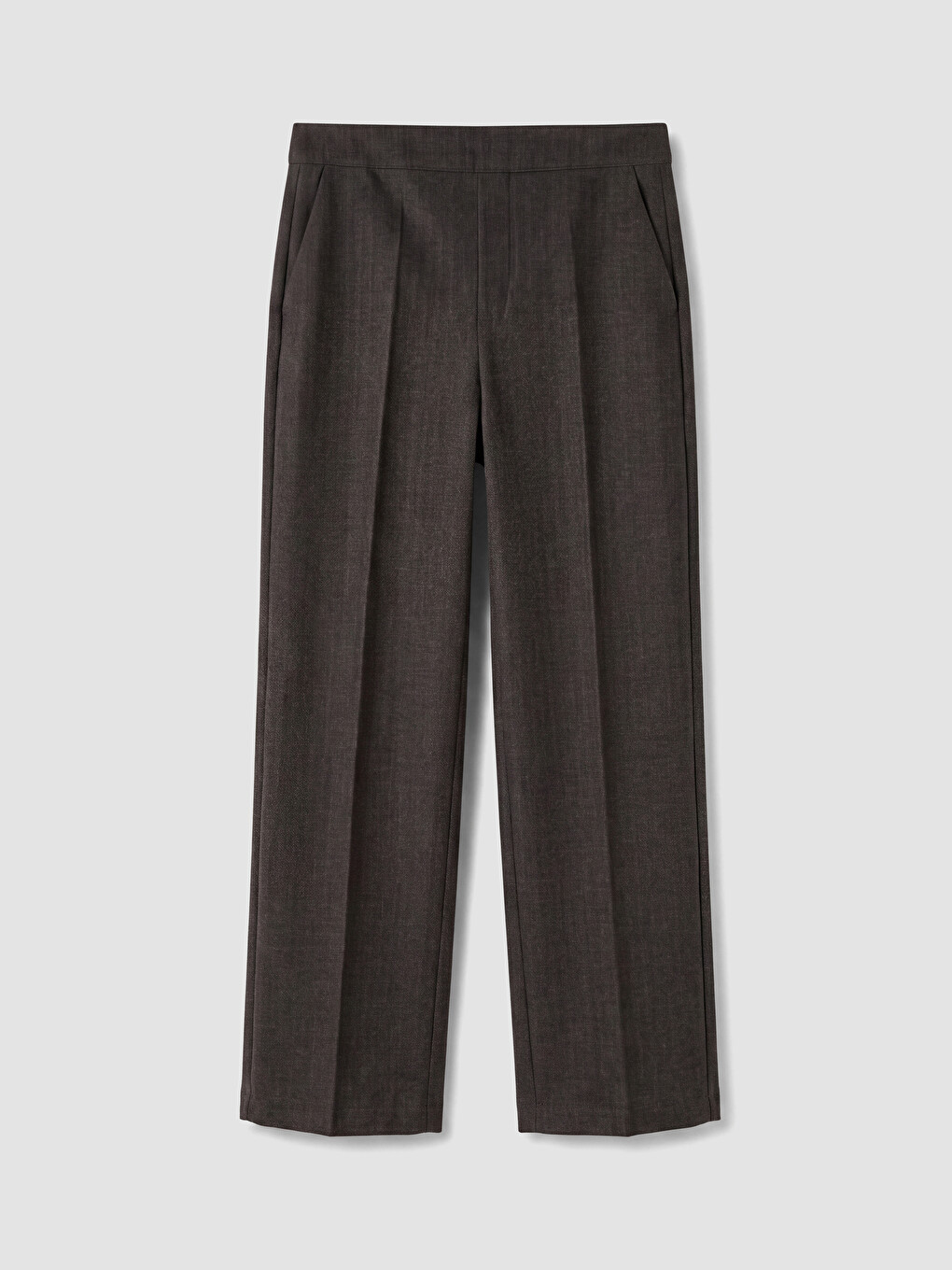 Gri Loose Fit Geniş Paça Kadın Pantolon-4