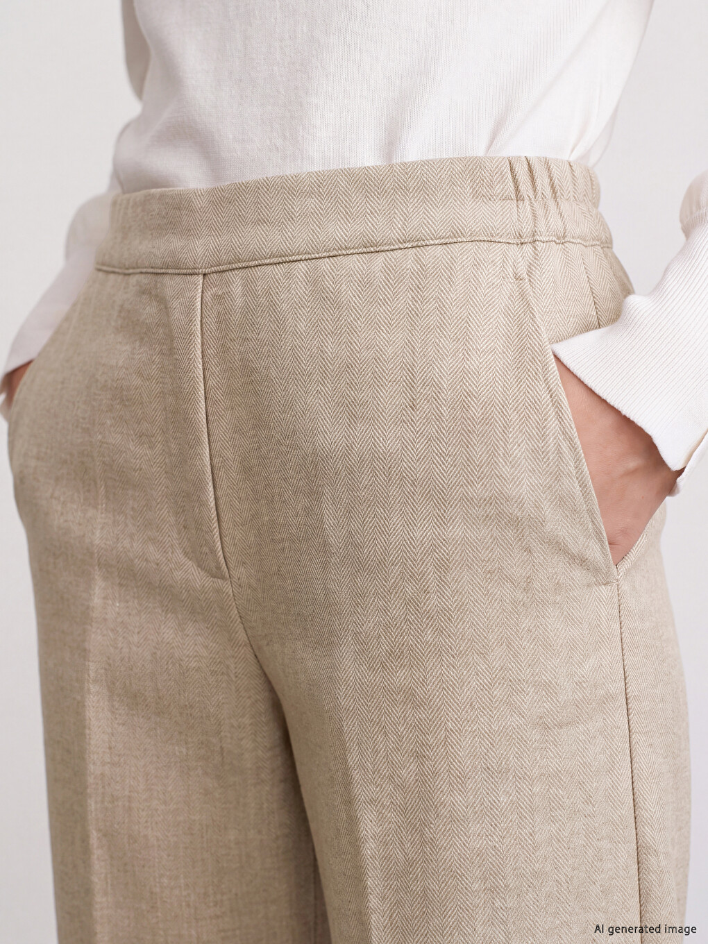 Kahverengi Loose Fit Geniş Paça Kadın Pantolon-2