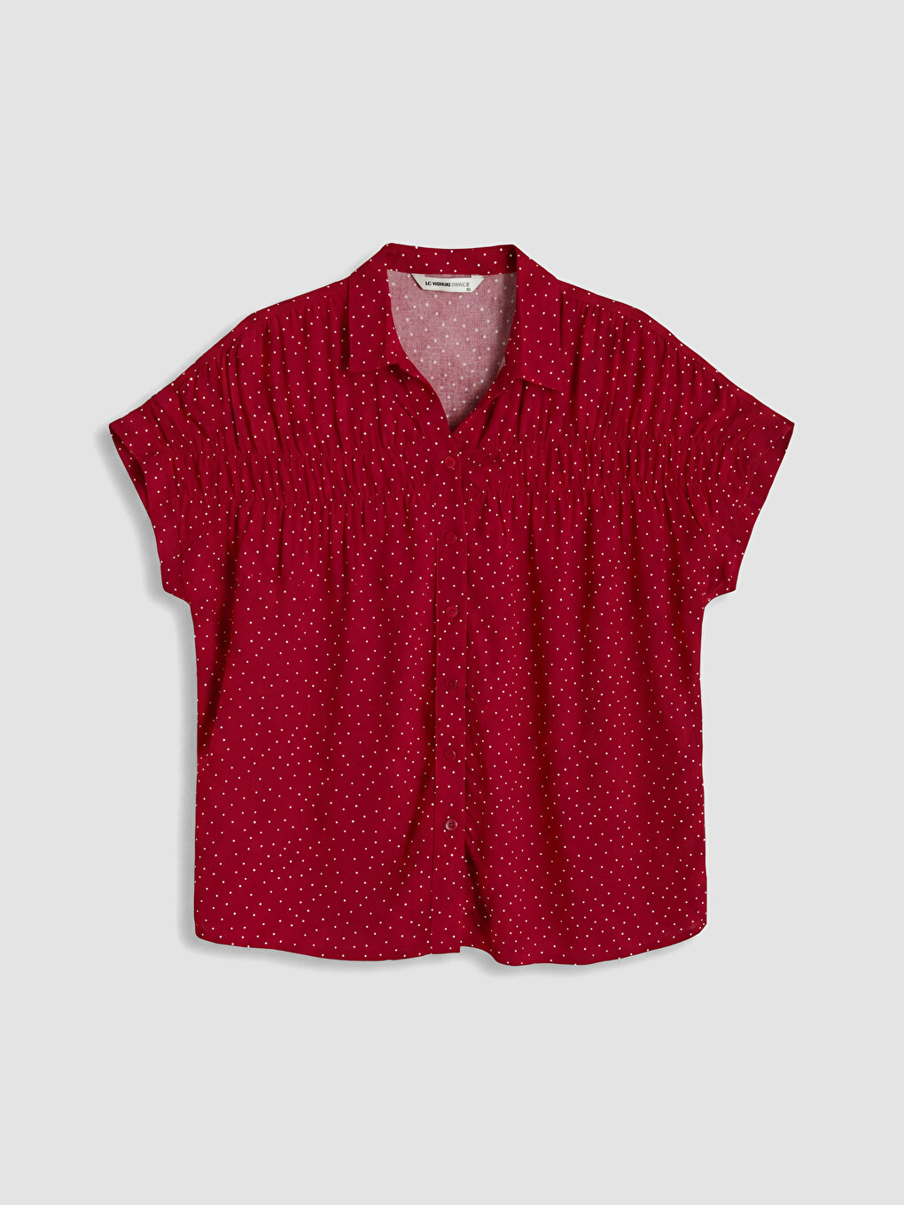 Polka Dot Ruched Women's Shirt-4