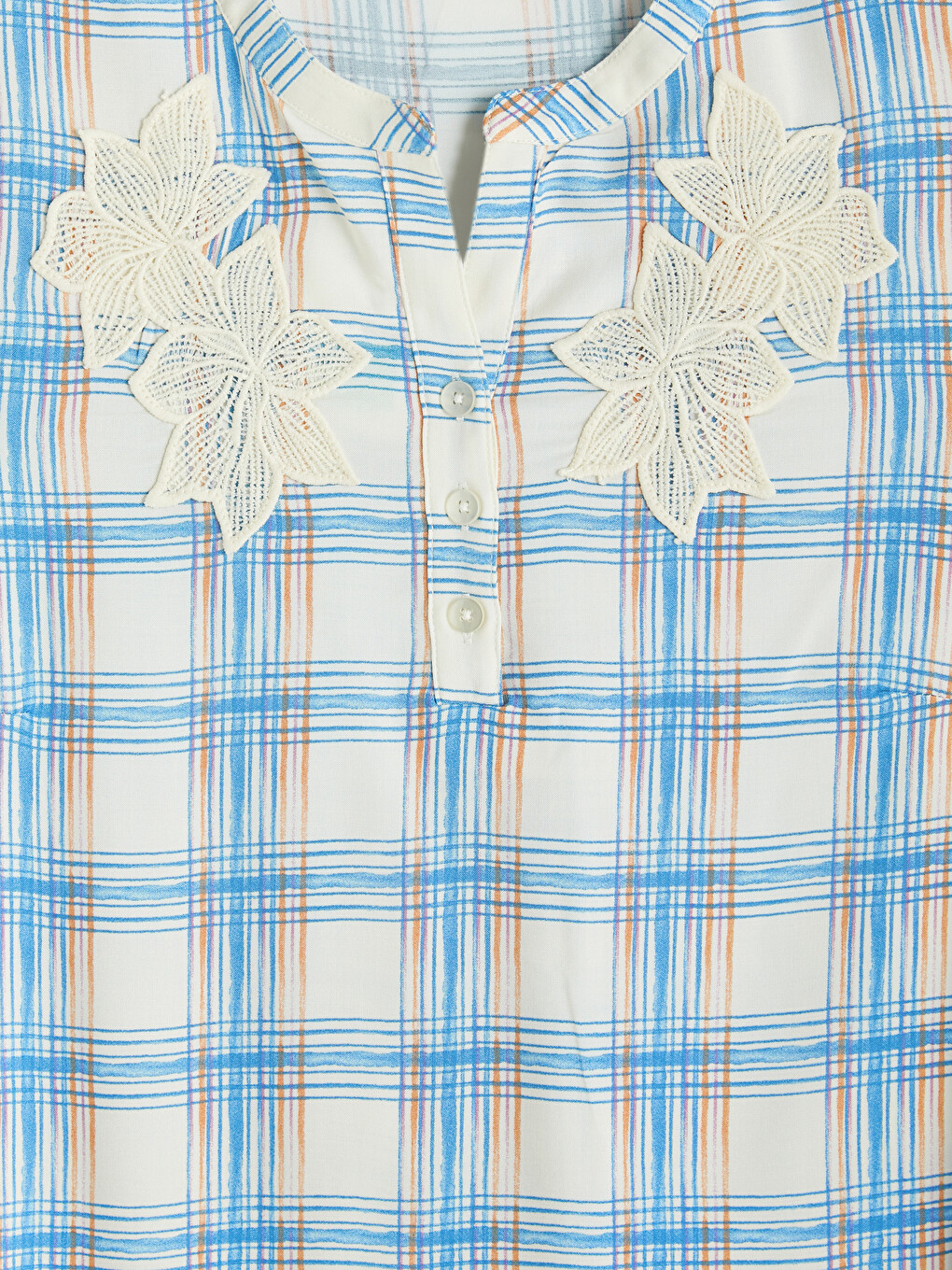 Notch Neck Plaid Blouse-5