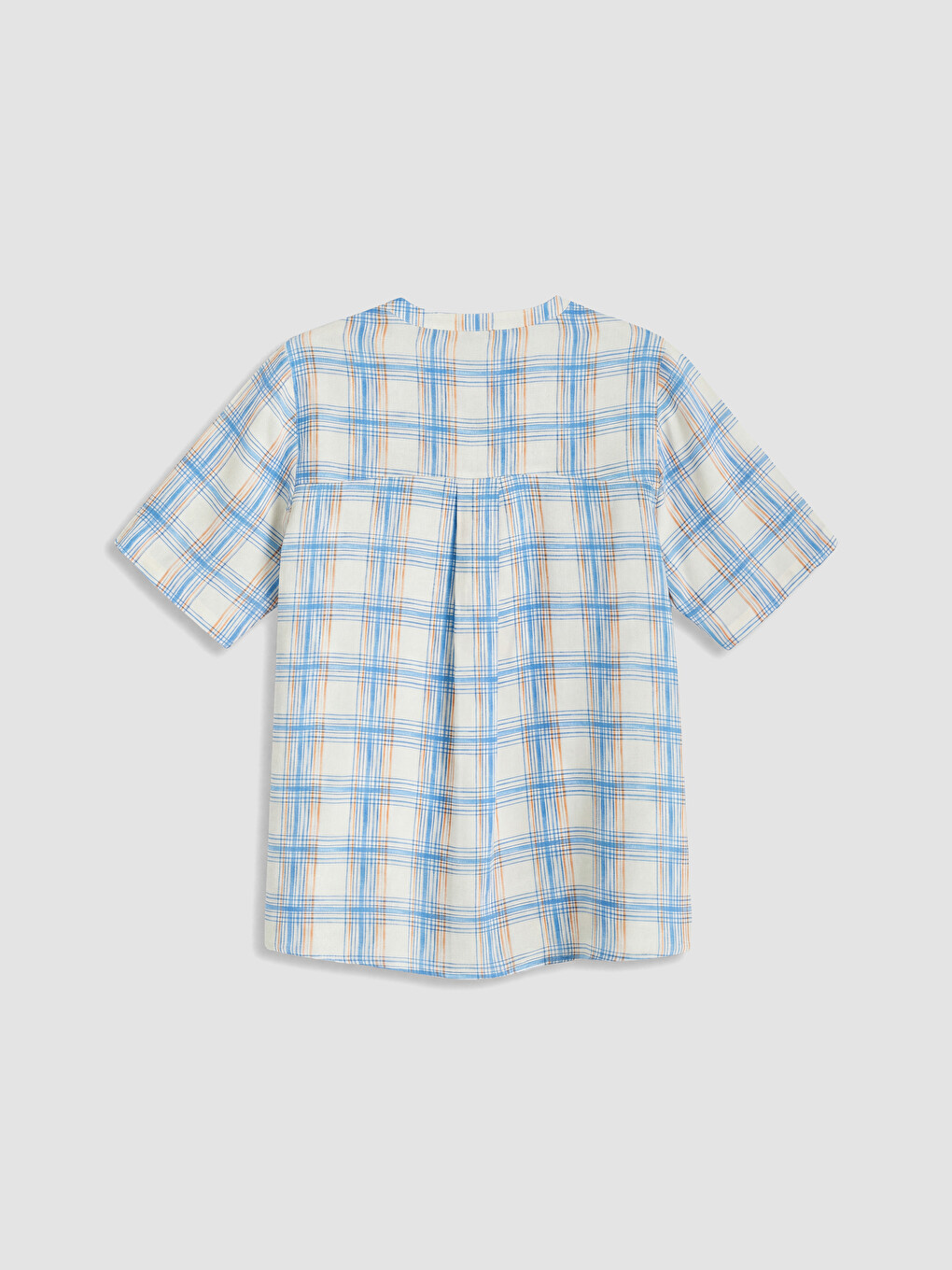 Notch Neck Plaid Blouse-6