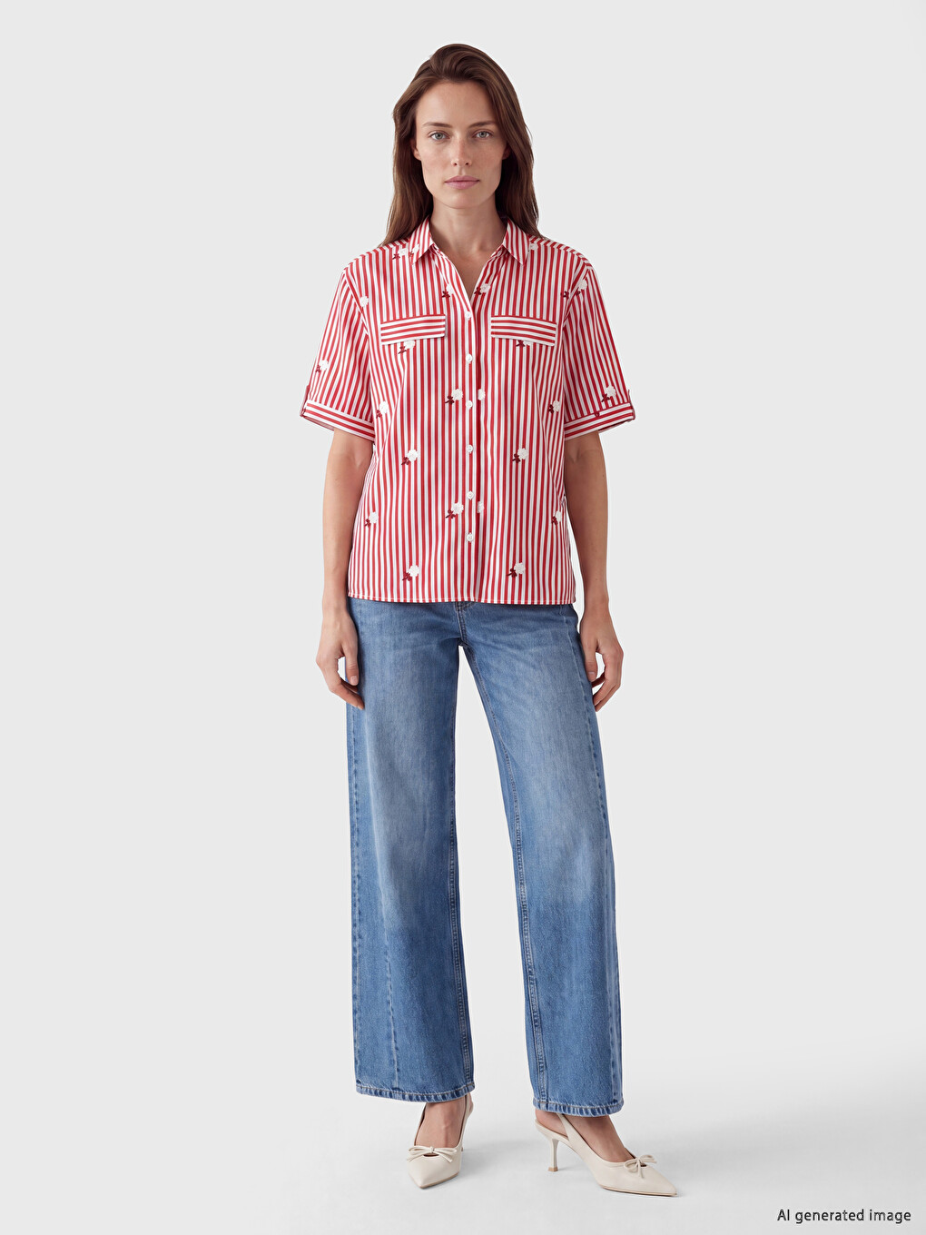 Woman Red Shirt-1