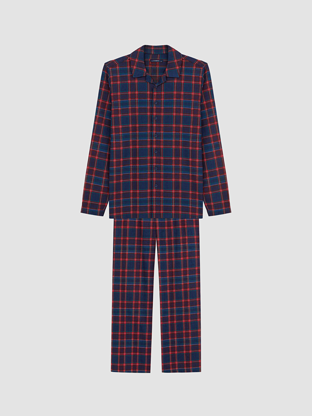 Kırmızı Ekose Desenli Erkek Pijama Takımı