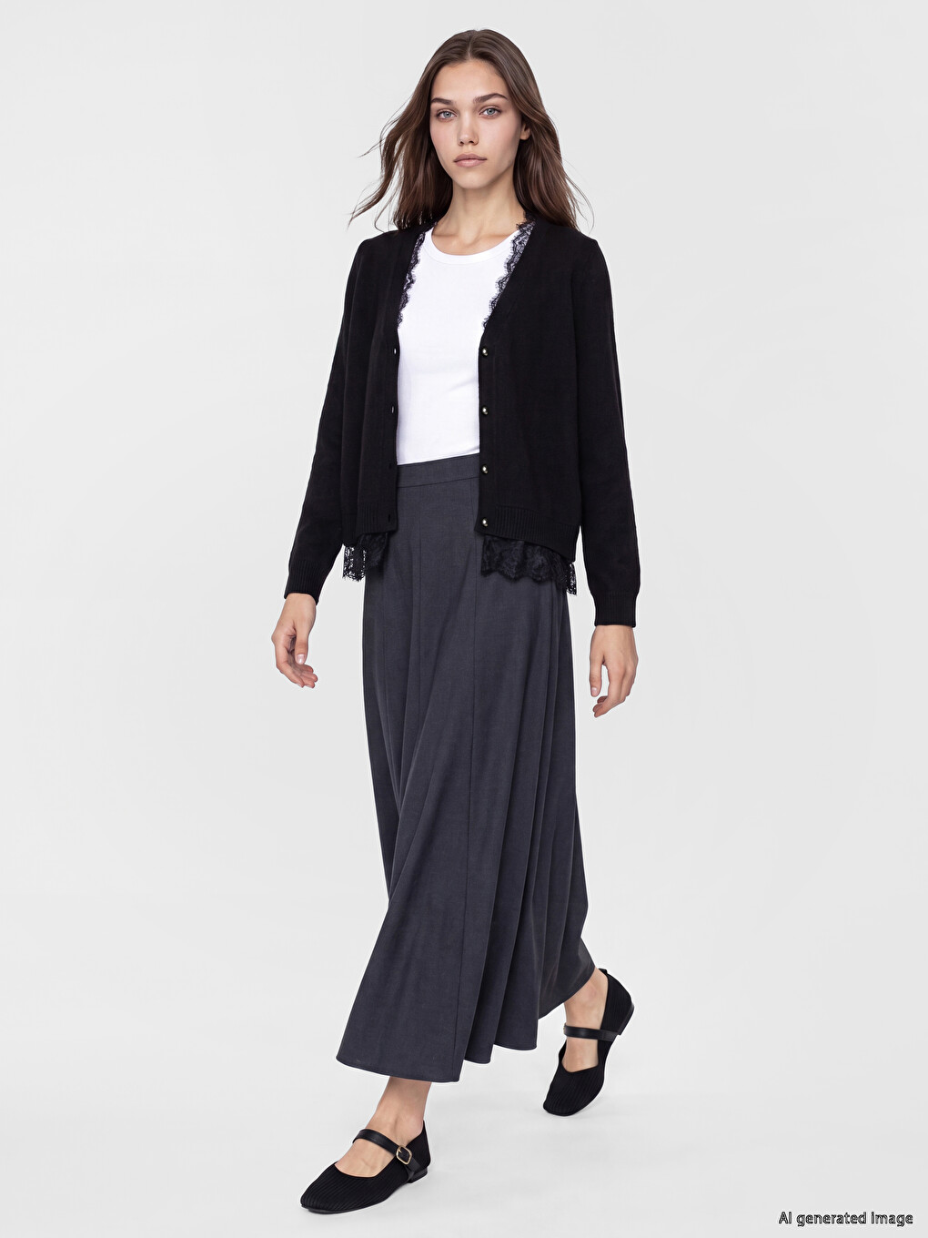 V Neck Lace Detailed Women's Knitwear Cardigan