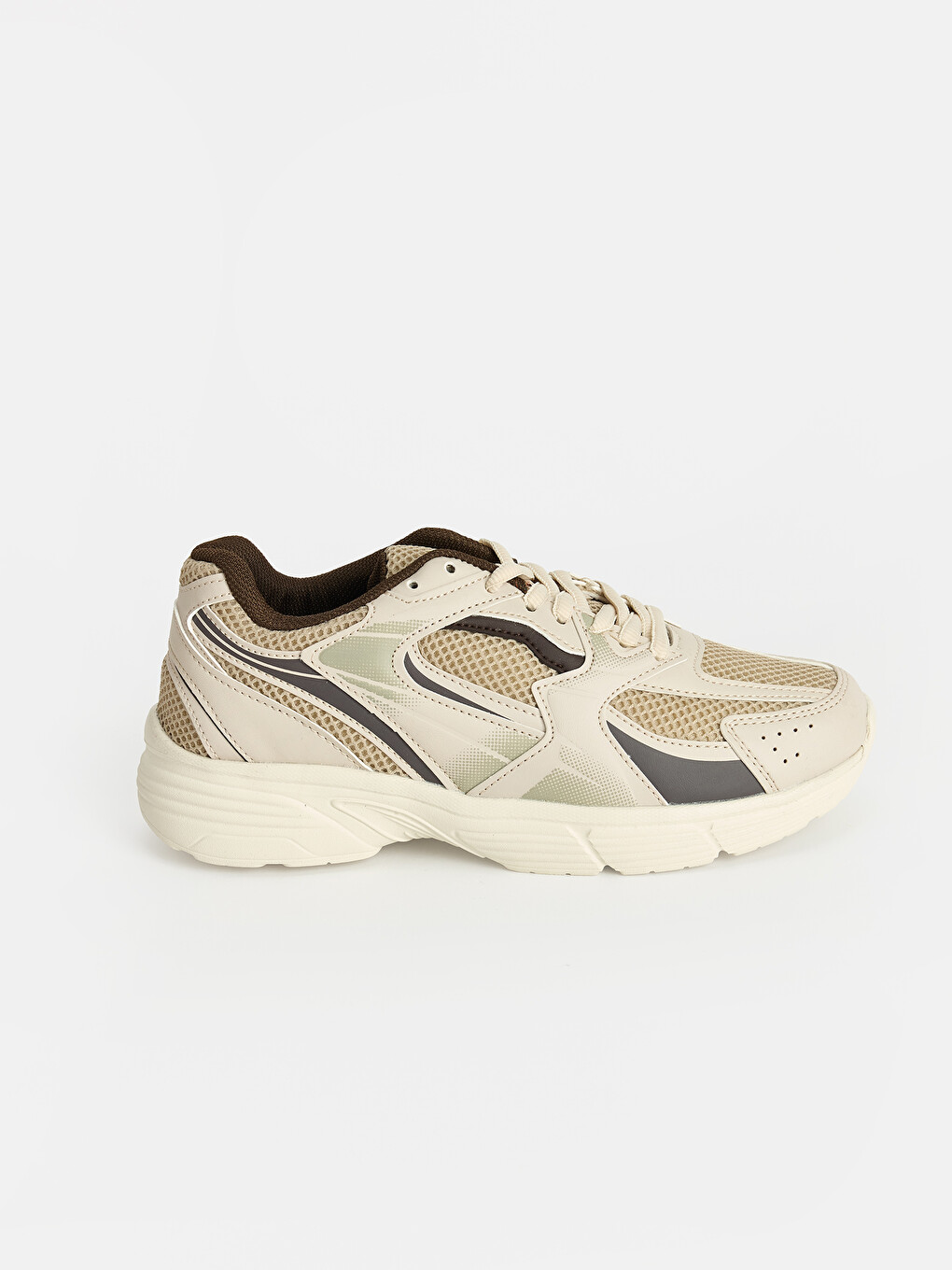 Mesh Detailed Thick Soled Women's Sports Shoe-1