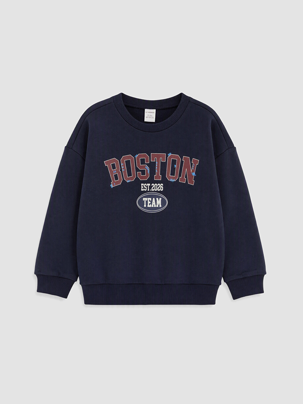 Lacivert Baskılı Erkek Çocuk Sweatshirt