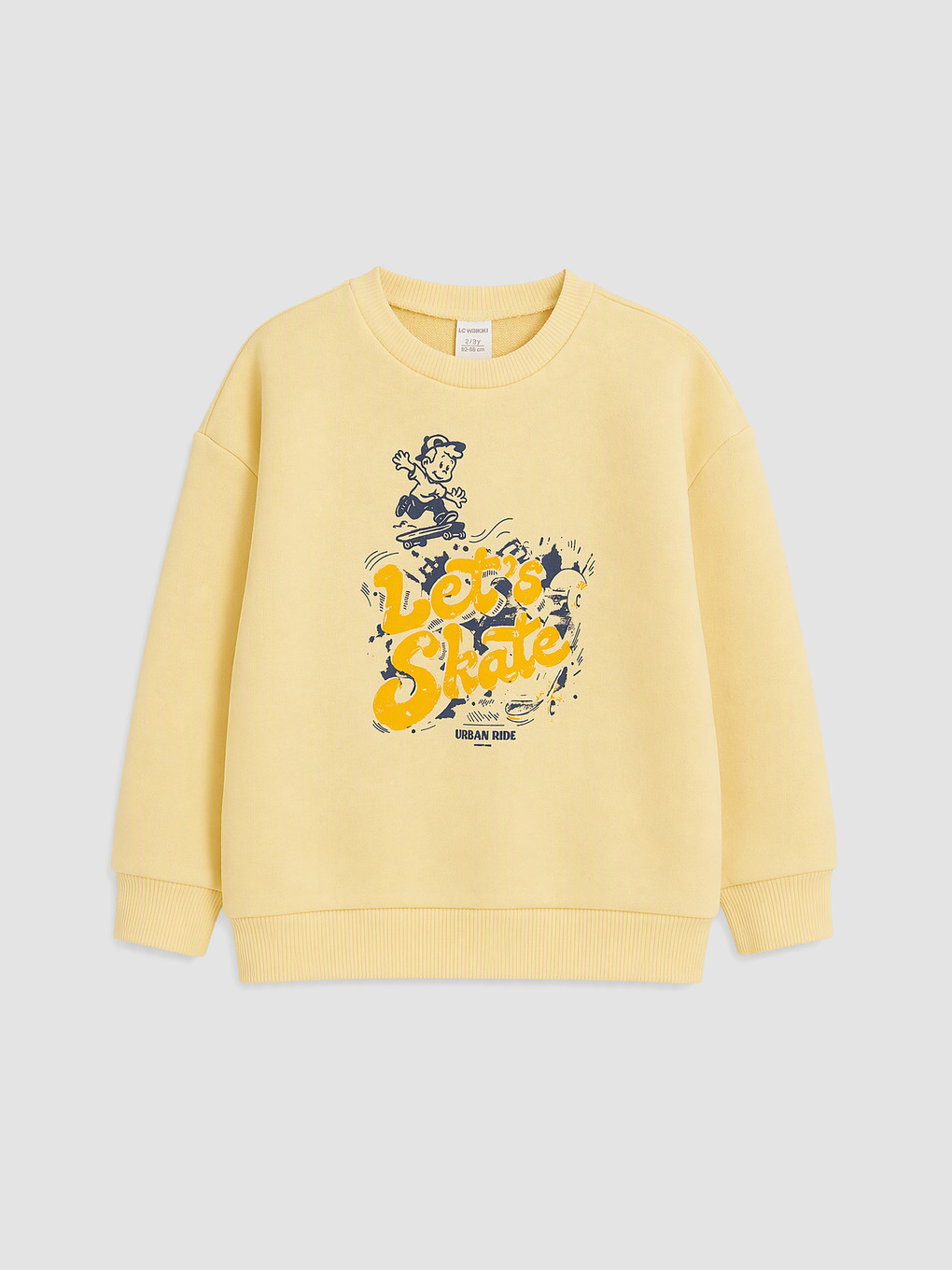 Sarı Baskılı Erkek Çocuk Sweatshirt