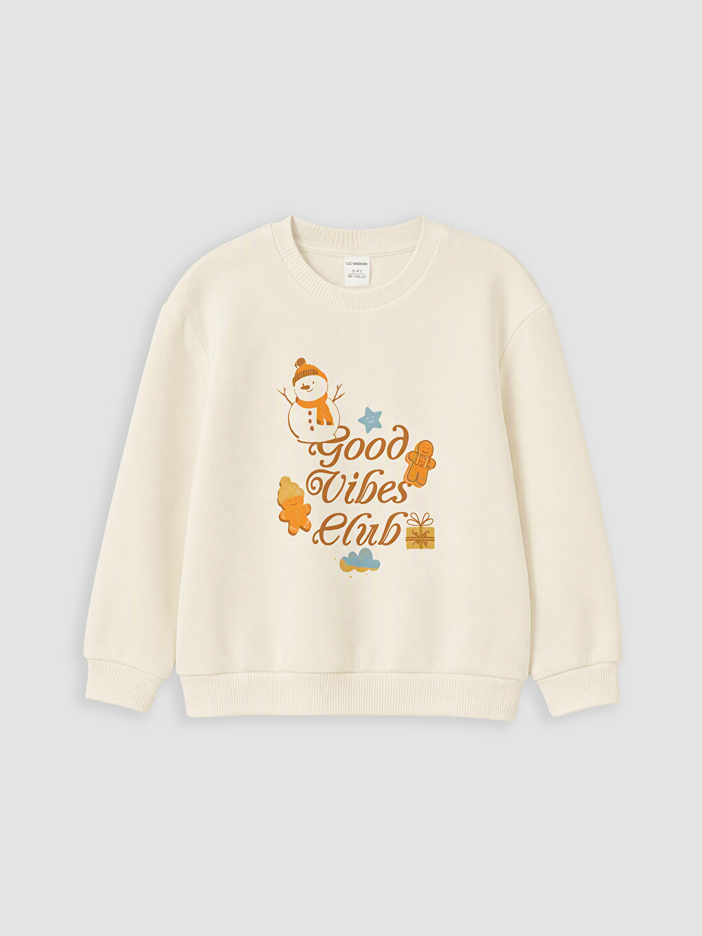 Ekru Baskılı Erkek Çocuk Sweatshirt