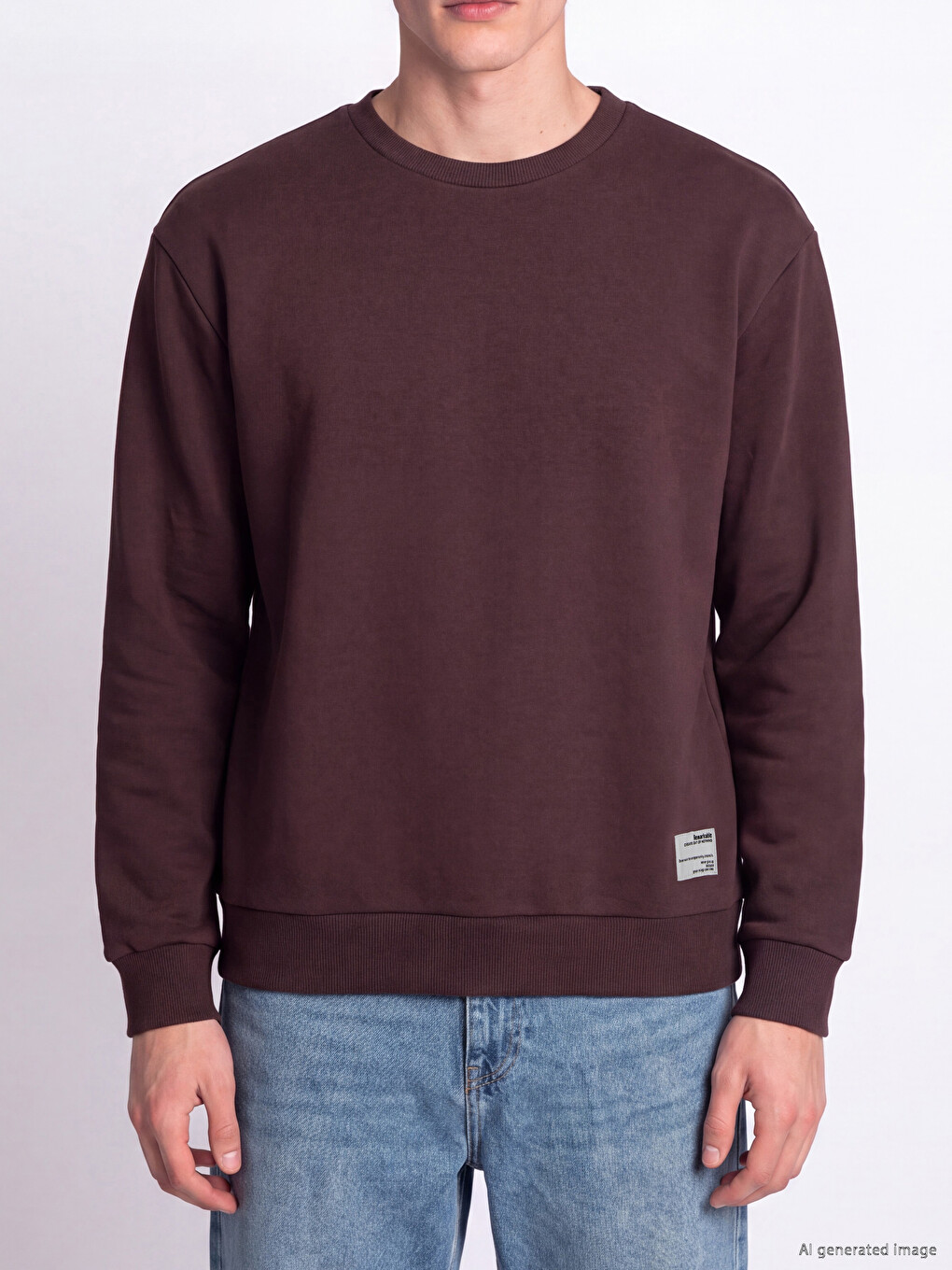 Crew Neck Men's Thick Sweatshirt-2