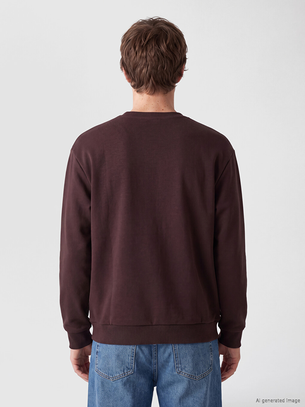 Crew Neck Men's Thick Sweatshirt-3