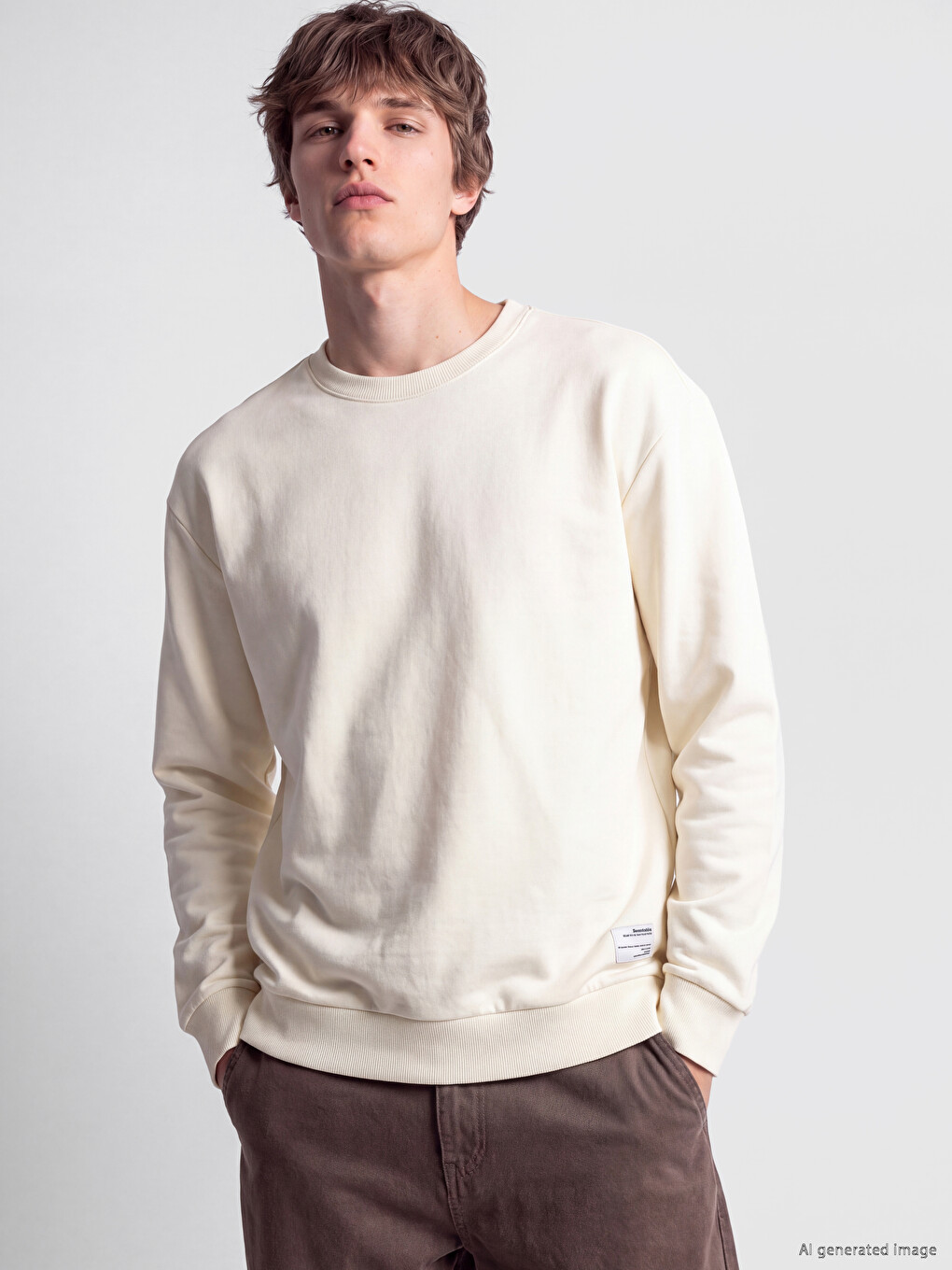 Crew Neck Men's Thick Sweatshirt