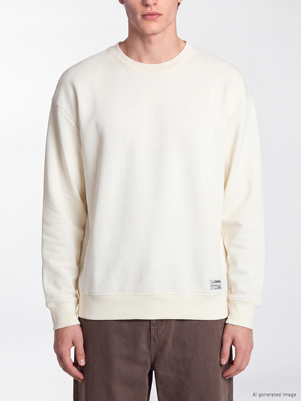 Crew Neck Men's Thick Sweatshirt-2
