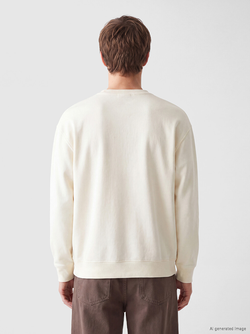 Crew Neck Men's Thick Sweatshirt-3