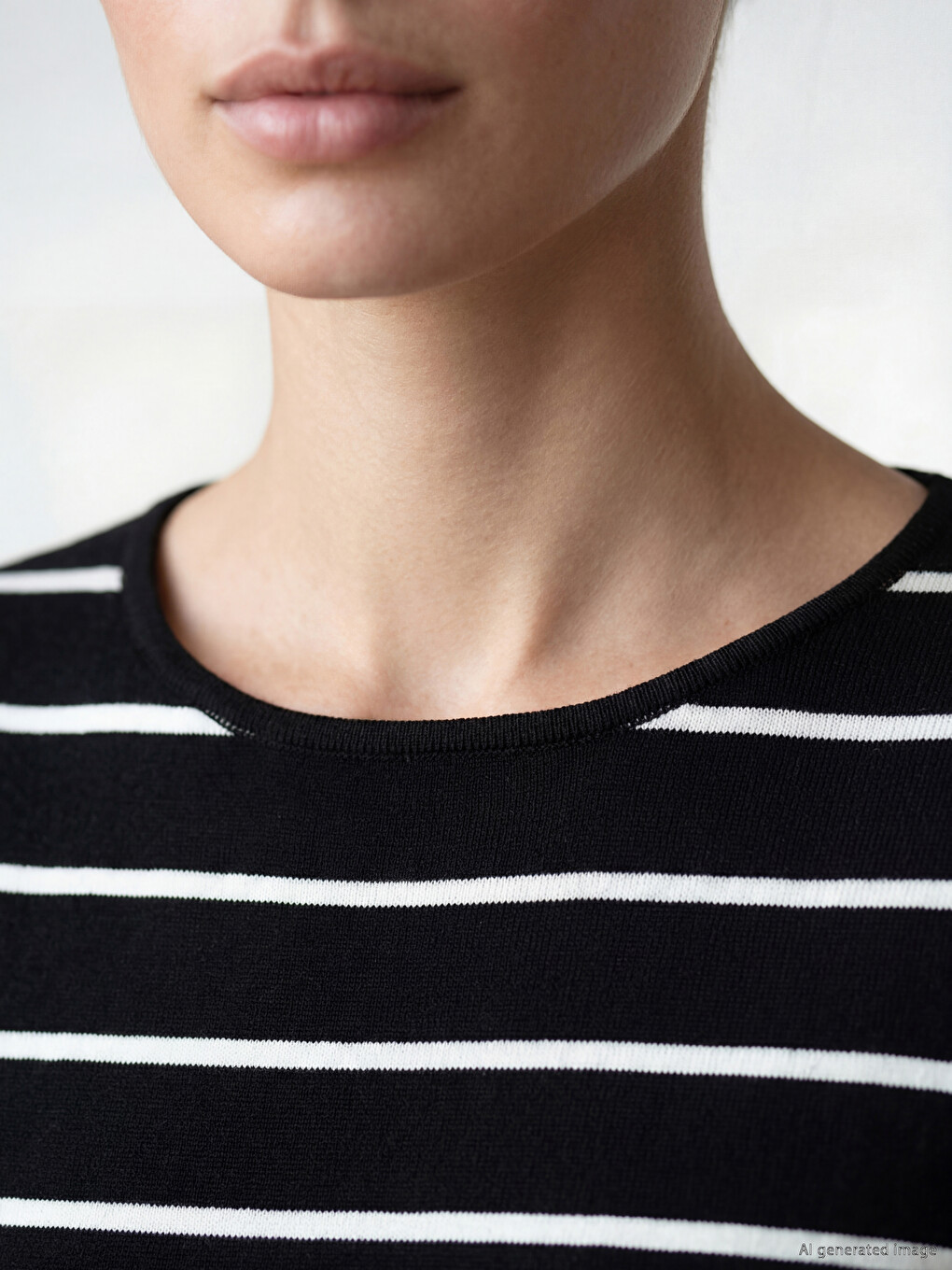 Crew Neck Striped Women's Knitwear Sweater-2